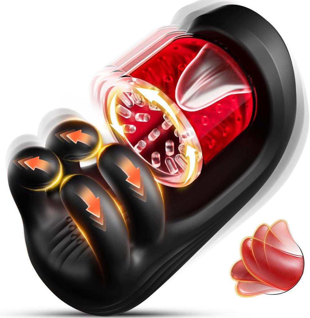 61z2TqKeLAL._AC_SL1024_.jpg Male Masturbator Sex Toys for Men Penis Stroker - 360?? Licking Glans Mens Vibrator with 9 Rotating & Clamping & Vibrating Modes, Penis Trainer Masturbators Blowjob Toy Adult Sex Toys for Men Couples - Image 1